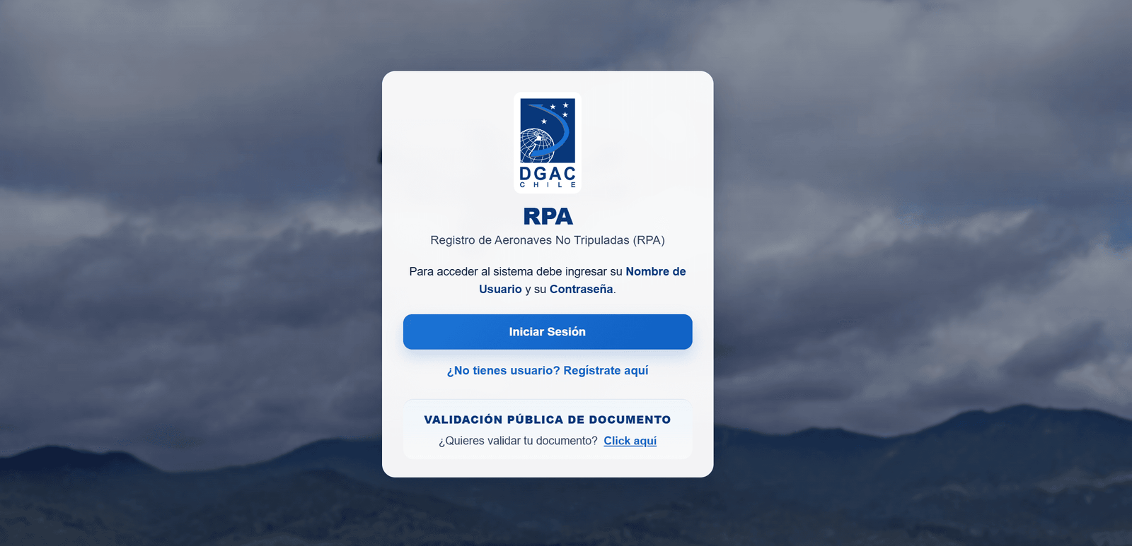 Nueva plataforma de registro de RPA de la DGAC